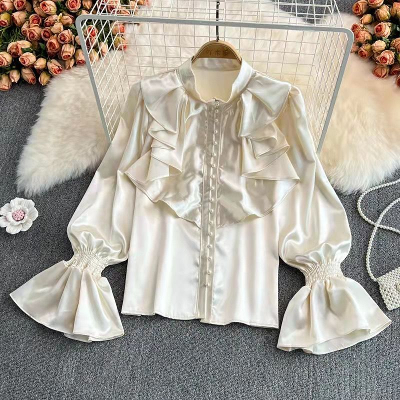 Luxury Ruffle Flared Sleeves B - مراجعة Luxury Lifestyle Women وسعره