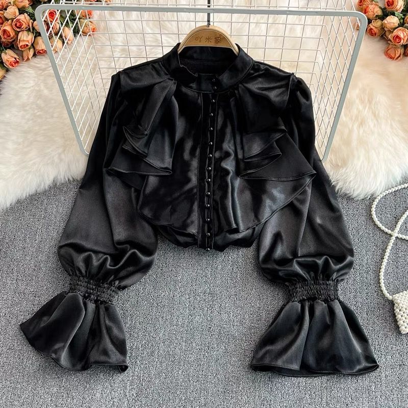 Luxury Ruffle Flared Sleeves B - مراجعة Luxury Lifestyle Women وسعره