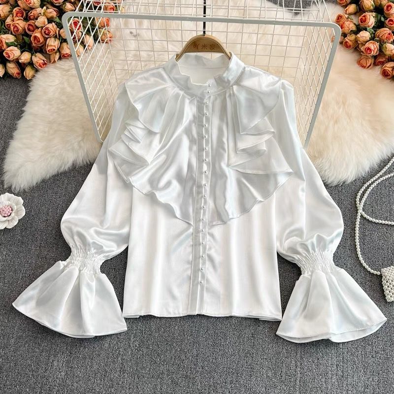 Luxury Ruffle Flared Sleeves B - مراجعة Luxury Lifestyle Women وسعره