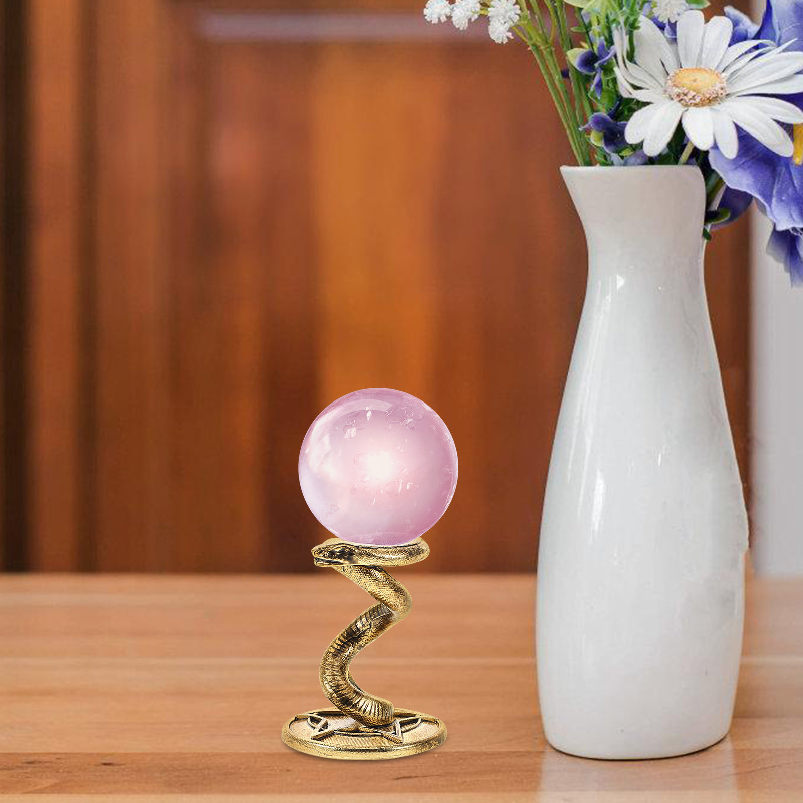 Alloy Metal Snake Crystal Ball - مراجعة Crystal Ball Decor وسعره