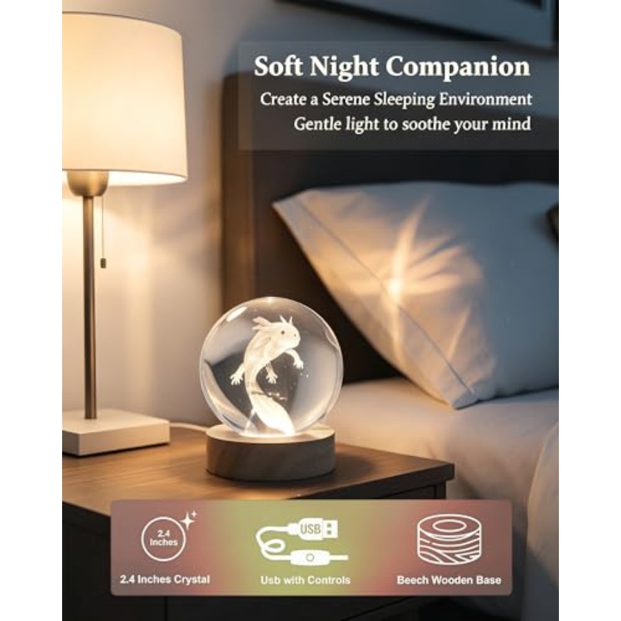 3D Crystal Ball Night Light, W - مراجعة Crystal Ball Decor وسعره