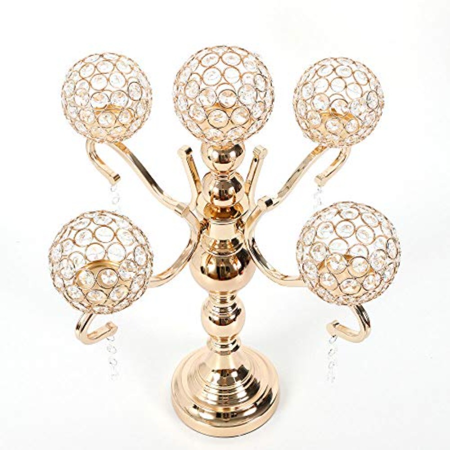 5 Arms Candle Holder for Weddi - مراجعة Crystal Ball Decor وسعره